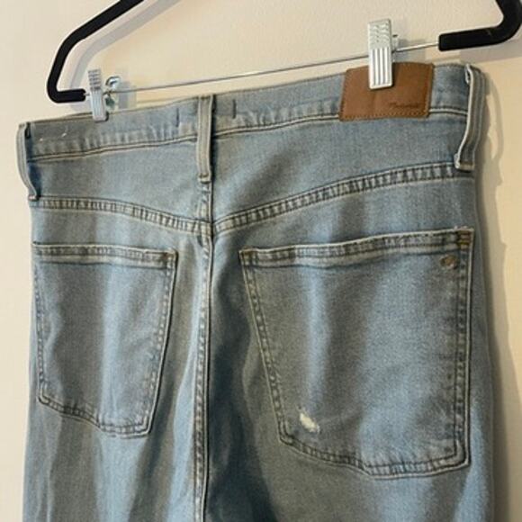 Madewell The Perfect Vintage Straight Jean in Danby Wash: Knee Rip Edition Sz 30 - Picture 14 of 15
